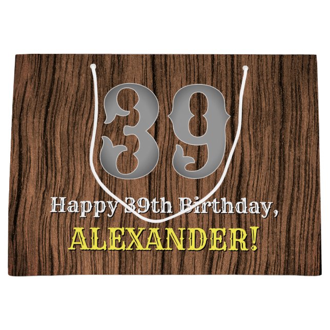 Grand Sac Cadeau 39e Anniversaire : Regard inspiré de la country we (Devant)