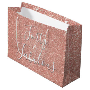 Grand Sac Cadeau 40 et fabuleux Rose Gold Blush Parties scintillant