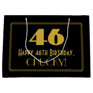 Grand Sac Cadeau 46e anniversaire — Représentation Art déco "46