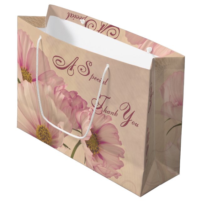 Grand Sac Cadeau 4 Cosmos Un Merci Spécial (Devant Angle)