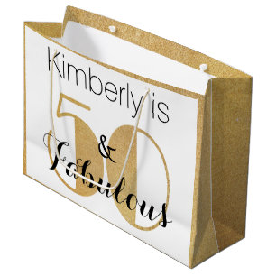 Grand Sac Cadeau 50 ans et Fabuleux Fête d'anniversaire personnalis