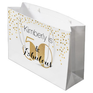 Grand Sac Cadeau 50 ans et Fabuleux Fête d'anniversaire personnalis