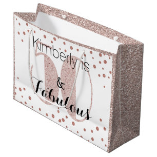 Grand Sac Cadeau 50 ans et Fabuleux Rose Gold Fête d'anniversaire U
