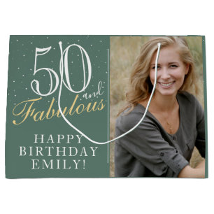 Grand Sac Cadeau 50 et fabuleux Elegant 50e Anniversaire Photo