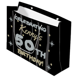 Grand Sac Cadeau 50th Birthday Party Ajouter votre nom