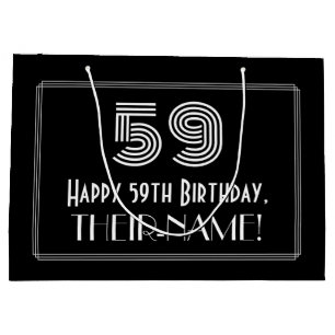 Grand Sac Cadeau 59e anniversaire — Art Déco Inspiré Look "59" & No
