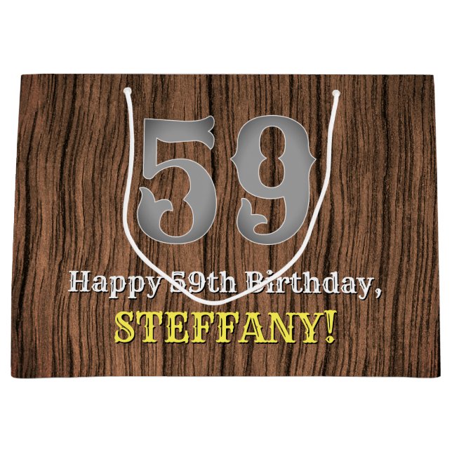 Grand Sac Cadeau 59e anniversaire : Pays inspiré par l'Ouest Look,  (Devant)