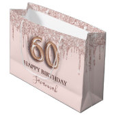 Grand Sac Cadeau 60e anniversaire blush rose parties scintillant go (Devant Angle)