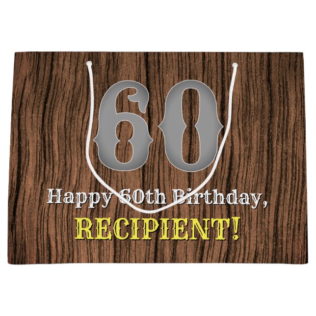 Grand Sac Cadeau 60e anniversaire : Country Western Inspiré Look, N (Devant)