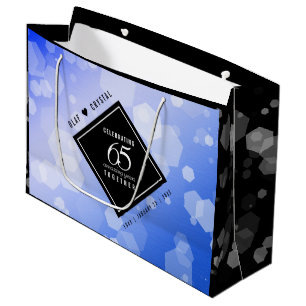 Grand Sac Cadeau 65e anniversaire de l'élégant Mariage Blue Sapphir