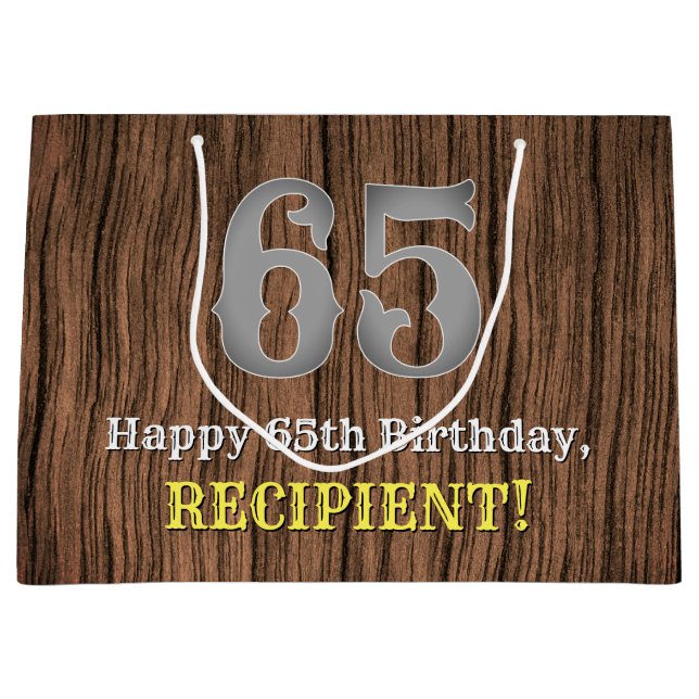 Grand Sac Cadeau 65e anniversaire : Pays inspiré par l'Ouest Look,  (Devant)