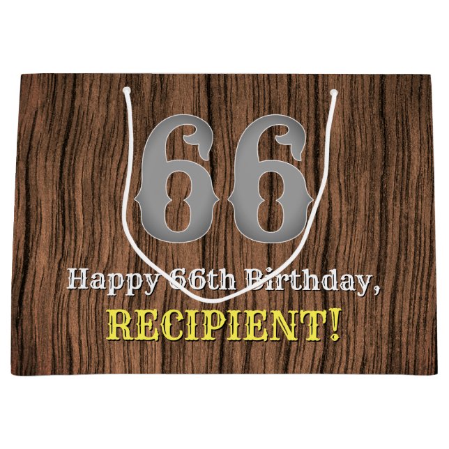 Grand Sac Cadeau 66e anniversaire : Pays inspiré par l'Ouest Look,  (Devant)