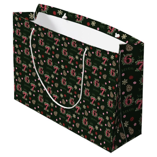 Grand Sac Cadeau 67 Christmas Gift Bag Six Seven Gift Wrap (Dos Angle)