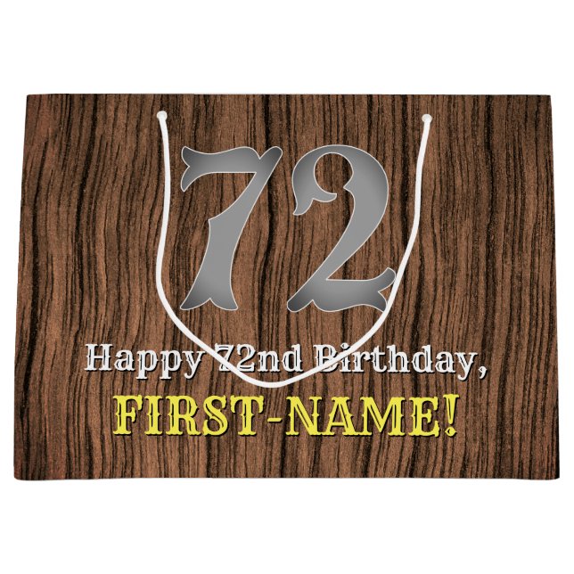 Grand Sac Cadeau 72e anniversaire : Pays inspiré par l'Ouest Look,  (Devant)