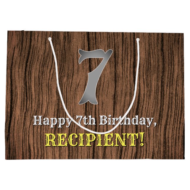 Grand Sac Cadeau 7e anniversaire : Pays inspiré par l'Ouest Look, N (Dos)