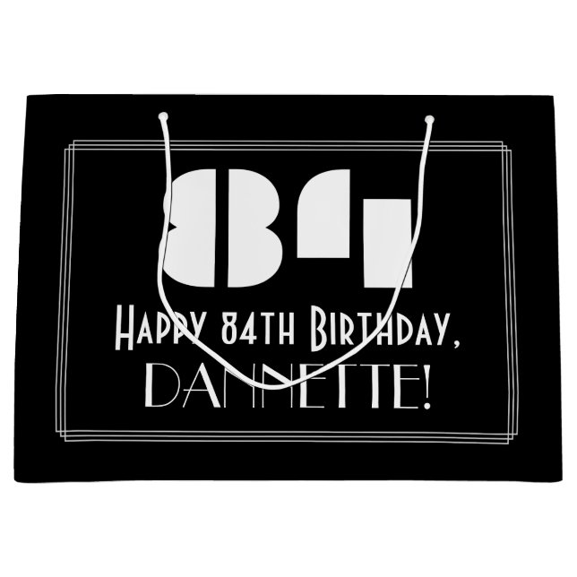 Grand Sac Cadeau 84ème anniversaire ~ Art Déco Inspiré Look "84" + 