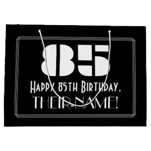 Grand Sac Cadeau 85e anniversaire ~ Art Déco Inspiré Look "85" + No