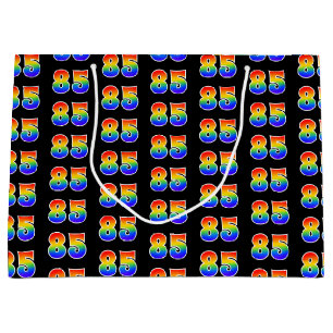 Grand Sac Cadeau 85e anniversaire : Fun Rainbow Event Numéro 85 Mot