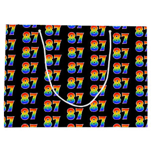 Grand Sac Cadeau 87e anniversaire : Fun Rainbow Numéro d'événement 