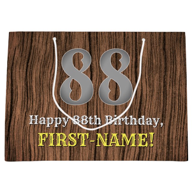 Grand Sac Cadeau 88e anniversaire : Pays inspiré par l'Ouest Look,  (Devant)