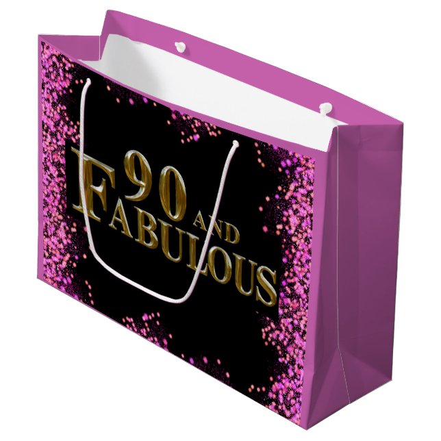 Grand Sac Cadeau 90e anniversaire  (Devant Angle)