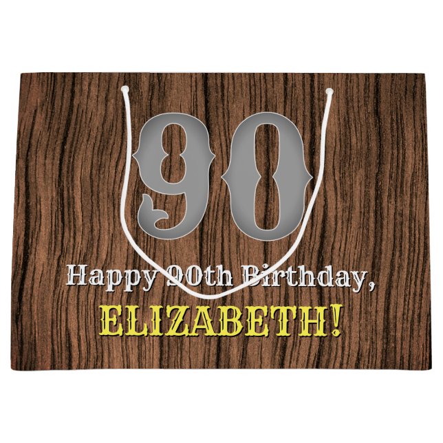 Grand Sac Cadeau 90e anniversaire : Pays inspiré par l'Ouest Look,  (Devant)