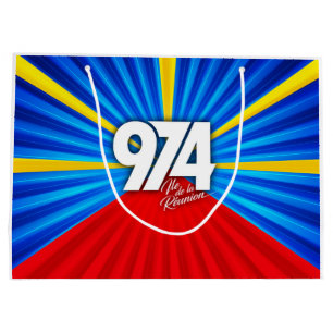 Grand Sac Cadeau 974 Ile de la Réunion - Drapeau réunionnais