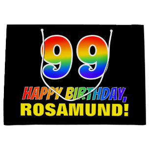 Grand Sac Cadeau 99e anniversaire : Bold, amusant, simple, arc-en-c