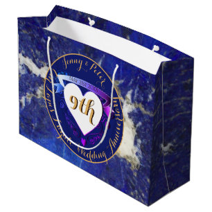 Grand Sac Cadeau 9e anniversaire du Mariage Lapis Lazuli Couleur