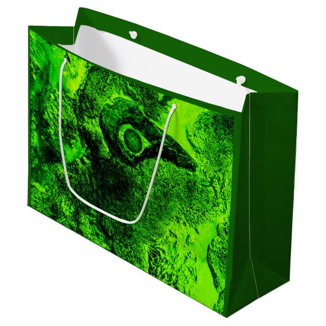 Grand Sac Cadeau à la recherche de vert (Devant Angle)
