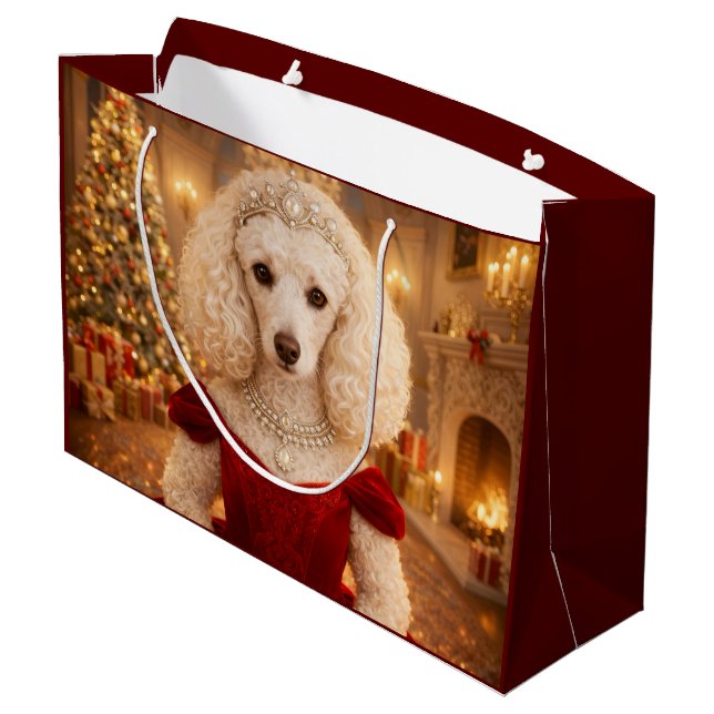 Grand Sac Cadeau A Poodle Christmas Holiday  (Dos Angle)