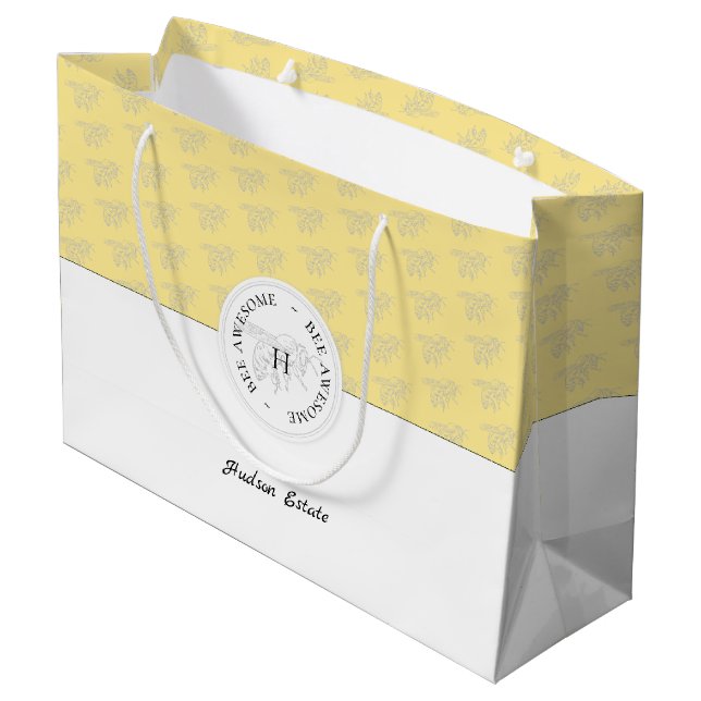 Grand Sac Cadeau Abeille Awesome Miel d'argent Bee Personnalisé Mon (Dos Angle)