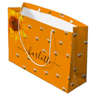 Grand Sac Cadeau Abeilles bourdon de douche de mariage rustique nom