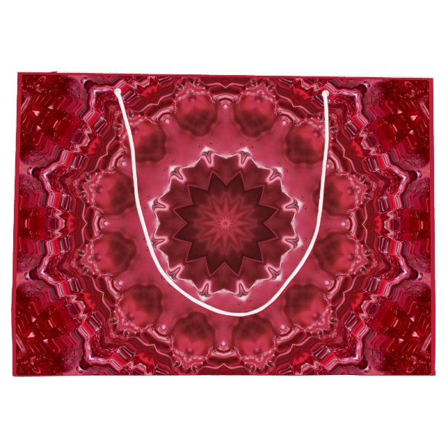 Grand Sac Cadeau Abstrait, mandala, kaléidoscope (Dos)