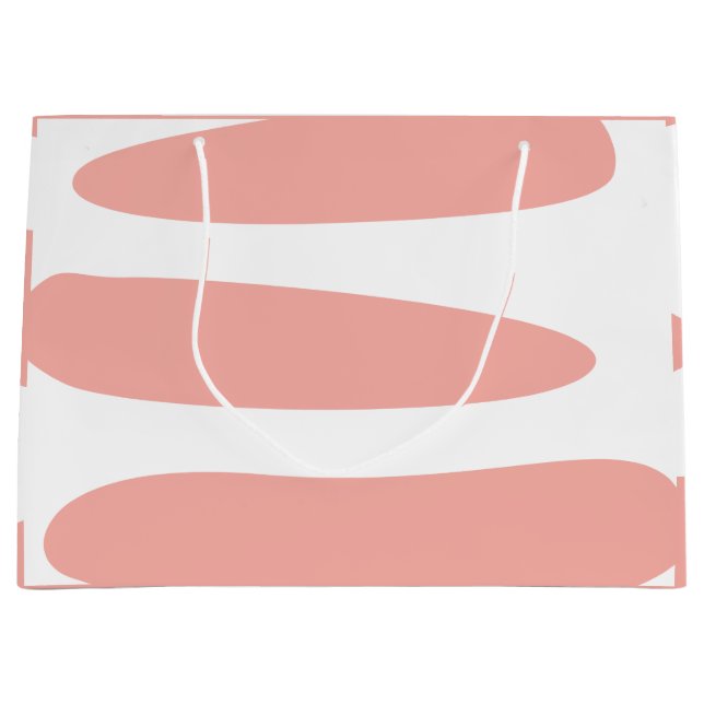 Grand Sac Cadeau Abstrait Rose et Blanc (Devant)