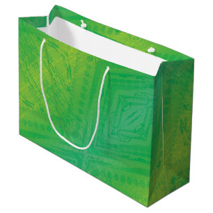 Grand Sac Cadeau Acceptation   Motif de Shibori jaune bleu