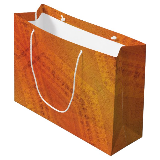 Grand Sac Cadeau Acceptation | Motif de Shibori rouge orange jaune (Devant Angle)