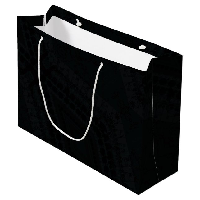 Grand Sac Cadeau Acceptation | Texture de saumon noir (Devant Angle)