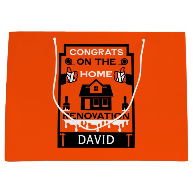 Grand Sac Cadeau Accueil Amélioration Félicitations (Devant)