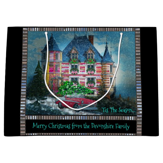 Grand Sac Cadeau Accueil des Fêtes Noël (Devant)