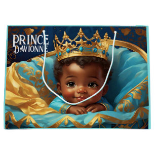 Grand Sac Cadeau Adorable bébé ethnique Baby shower Prince Royal