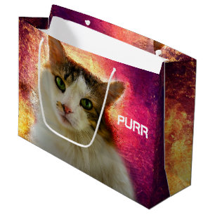 Grand Sac Cadeau Adorable Cute Calico Chat