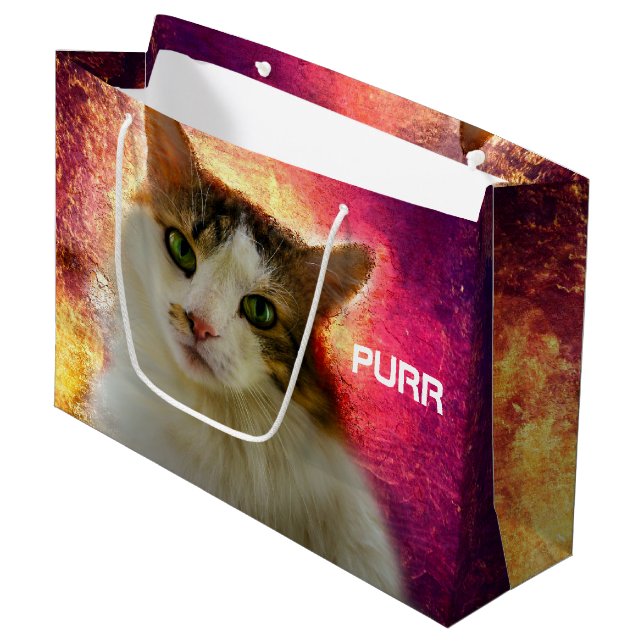 Grand Sac Cadeau Adorable Cute Calico Chat (Devant Angle)