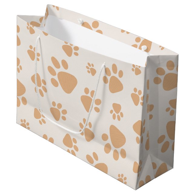 Grand Sac Cadeau Adorable Dog Paw Print (Devant Angle)