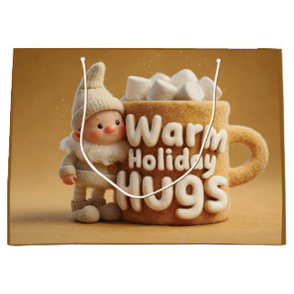 Grand Sac Cadeau Adorable Felt Gnome with Marshmallow Mug 