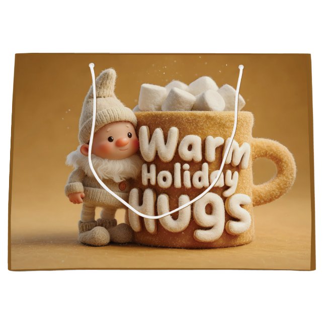 Grand Sac Cadeau Adorable Felt Gnome with Marshmallow Mug  (Devant)