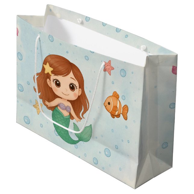Grand Sac Cadeau Adorable little mermaid  (Devant Angle)