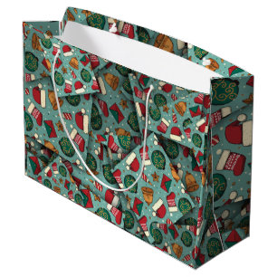Grand Sac Cadeau Adorables Noël [3D] Bas et chapeaux de Père Noë