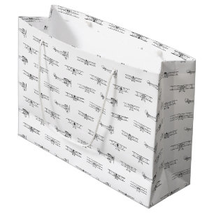 Grand Sac Cadeau Aéronefs Vintages - COULEUR SUR MESURE