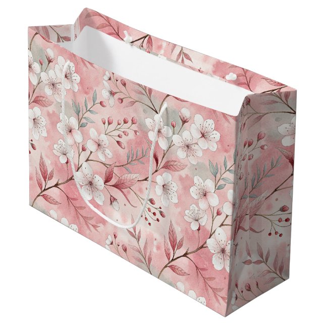 Grand Sac Cadeau Aesthetic cherry blossoms (Devant Angle)